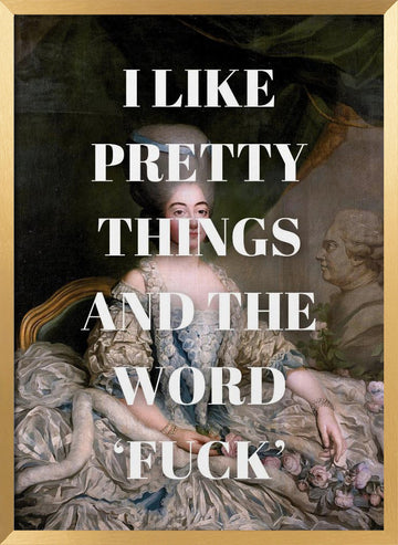Sassy Rococo Quote | Poster - Gold Frame Interior