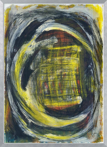 Energetic Yellow Vortex | Poster - Silver Frame Interior