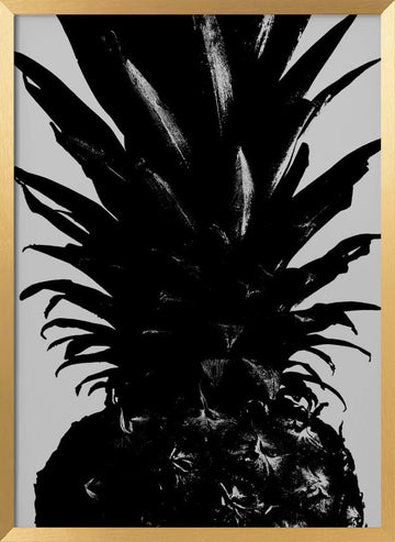 Bold Black Pineapple | Poster - Gold Frame Interior