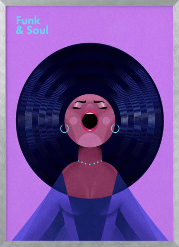 Funk Soul Singer | Poster - Silver Frame Interior