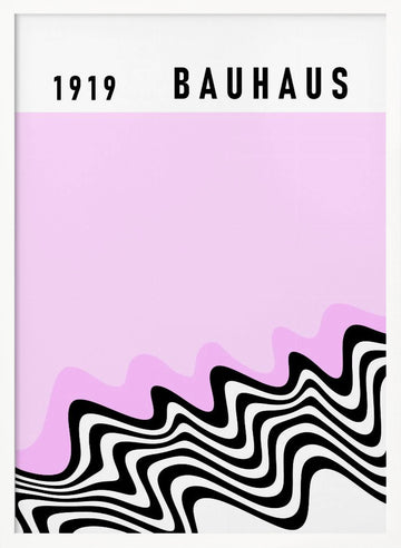 1919 Bauhaus Pink Waves | Poster - White Frame Interior