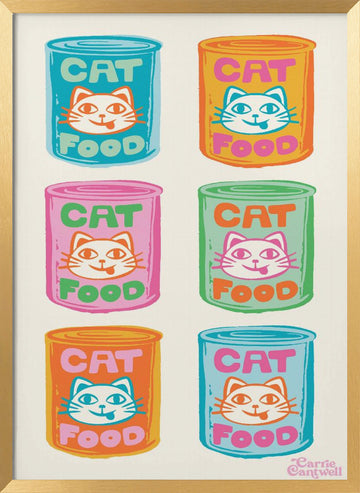 Pop Art Cat Food | Poster - Gold Frame Interior
