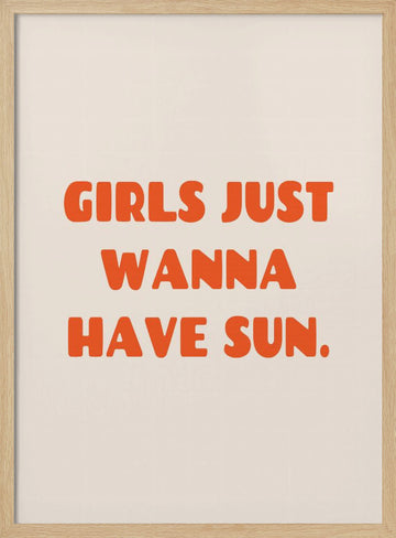Girls Summer Sun | Poster - Wood Frame Interior