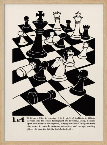 Strategic Chess Game | Poster - Wood Frame Interior