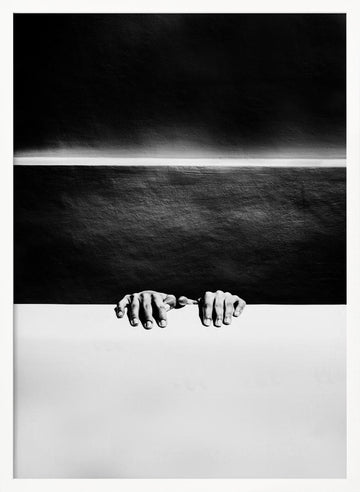 Hands Dark Horizon | Poster - White Frame Interior