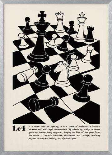 Strategic Chess Game | Poster - Silver Frame Interior
