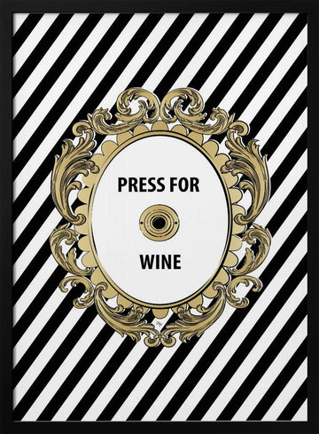 Press For Wine | Poster - Black Metal Frame Interior