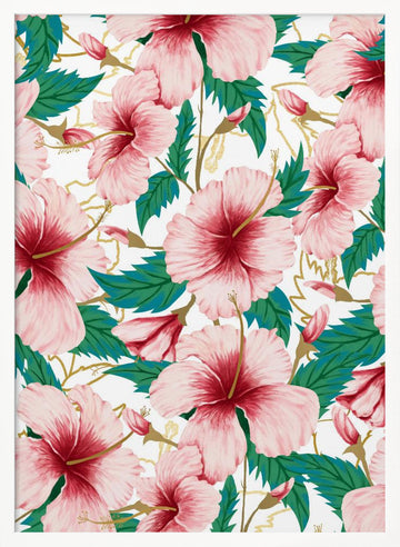 Tropical Pink Hibiscus | Poster - White Frame Interior