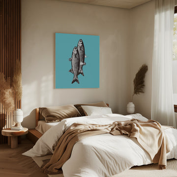 Vintage Fish Duo | Canvas - Room Interior 2