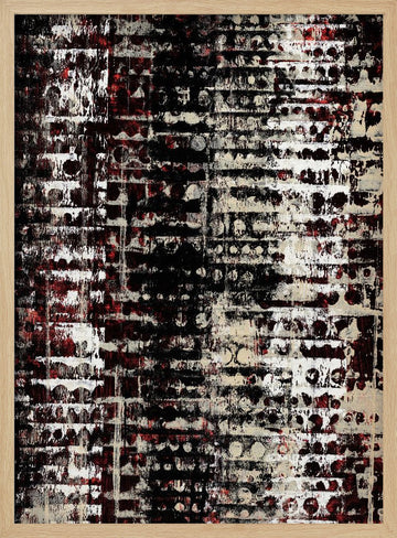 Distressed Geometric Abstract | Poster - Wood Frame Interior