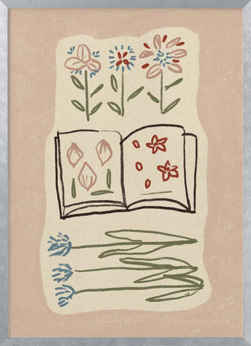 Botanical Study Book | Poster - Silver Frame Interior