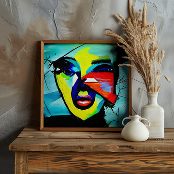 Vibrant Abstract Face | Poster - Room Interior 1