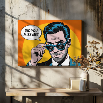 Confident Pop Art Man | Canvas - Room Interior 2