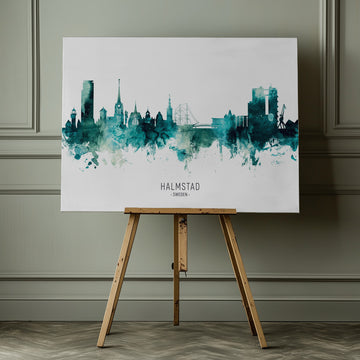 Halmstad Sweden Skyline | Canvas - Room Interior 1