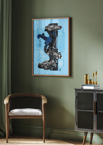 Vintage Racing Blueprints | Poster - Room Interior 2