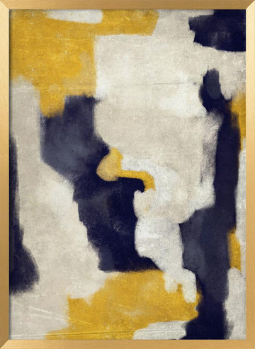 Abstract Gold Indigo Shapes | Poster - Gold Frame Interior