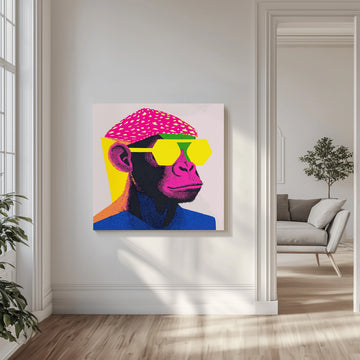 Stylish Monkey Portrait | Canvas - Room Interior 1