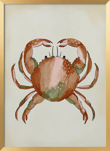 Watercolor Crab | Poster - Gold Frame Interior