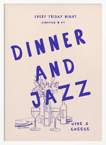 Jazz Night Feast | Poster - White Frame Interior