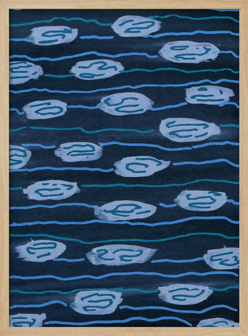 Blue Water Patterns | Poster - Wood Frame Interior