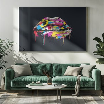 Colorful Lip Splash | Poster - Room Interior 1