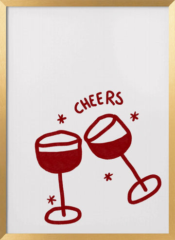 Cheers! | Poster - Gold Frame Interior
