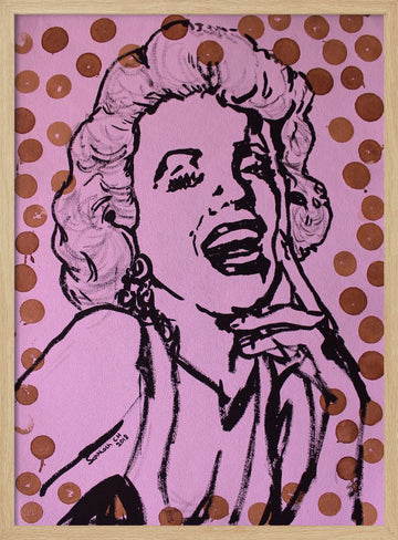 Laughing Pop Art Woman | Poster - Wood Frame Interior