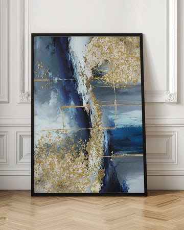 Glimmering Blue Abstract | Poster - Room Interior 1