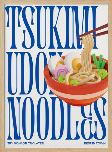 Tsukimi Udon Noodles | Poster - Wood Frame Interior