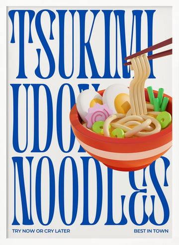 Tsukimi Udon Noodles | Poster - White Frame Interior