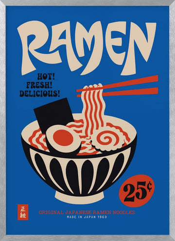 Japanese Ramen Bowl | Poster - Silver Frame Interior