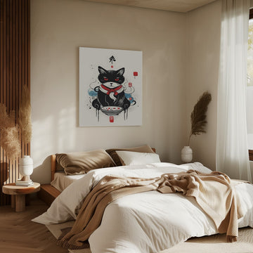 Samurai Spirit Cat | Canvas - Room Interior 2