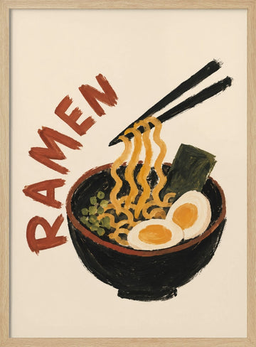 Japanese Ramen Noodles | Poster - Wood Frame Interior