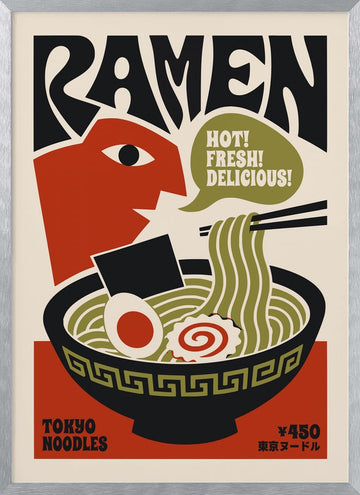Hot Fresh Ramen | Poster - Silver Frame Interior