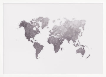 Textured World Map | Poster - White Frame Interior
