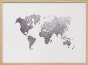 Textured World Map | Poster - Wood Frame Interior