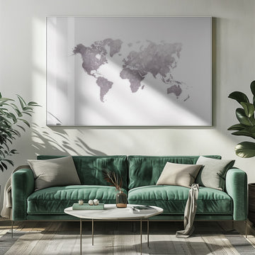 Textured World Map | Poster - Room Interior 1