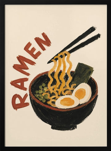Japanese Ramen Noodles | Poster - Black Metal Frame Interior