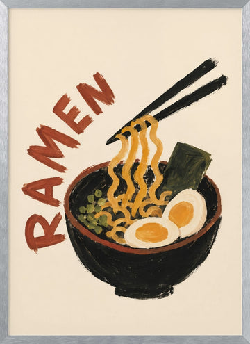 Japanese Ramen Noodles | Poster - Silver Frame Interior