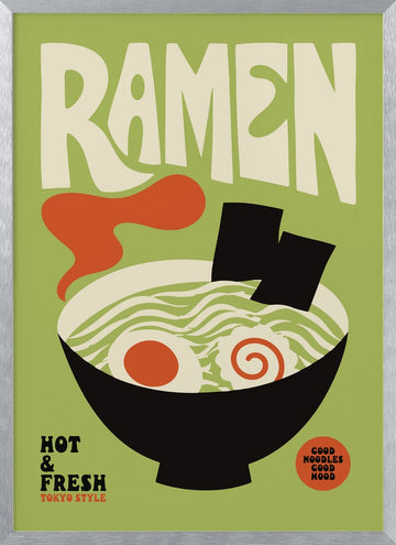 Tokyo Style Ramen | Poster - Silver Frame Interior
