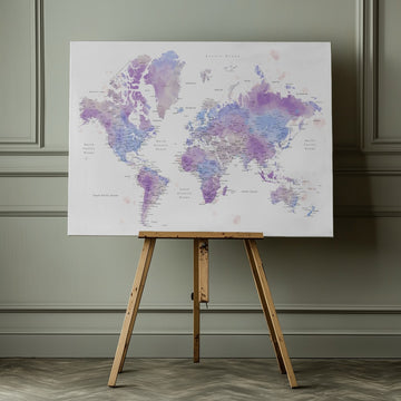 Watercolor World Map | Canvas - Room Interior 1
