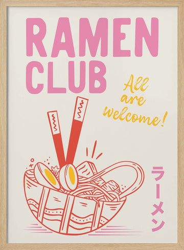 Ramen Club Welcome | Poster - Wood Frame Interior