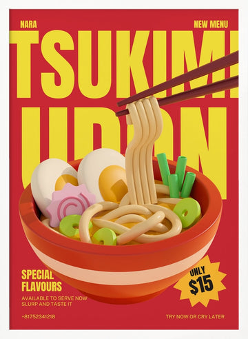 Delicious Japanese Udon | Poster - White Frame Interior