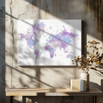 Watercolor World Map | Canvas - Room Interior 2