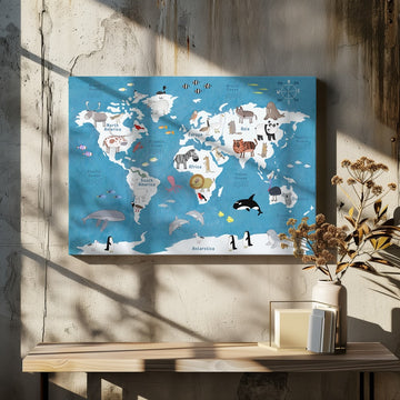 World Animal Map | Canvas - Room Interior 2