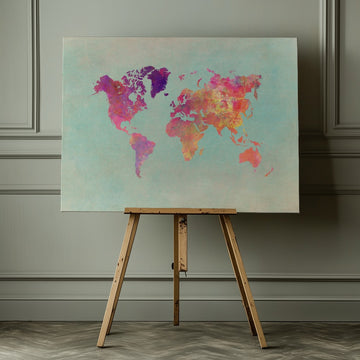 Colorful World Map | Canvas - Room Interior 1