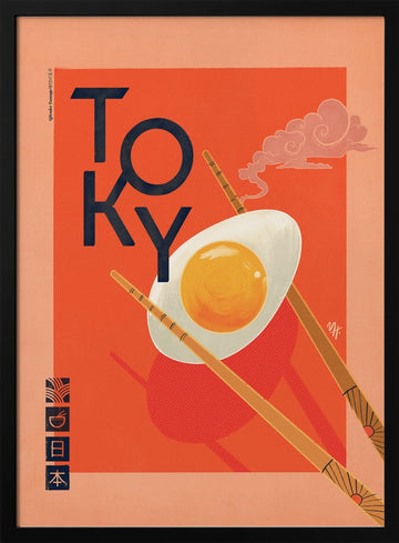 Tokyo Ramen Egg | Poster - Black Metal Frame Interior