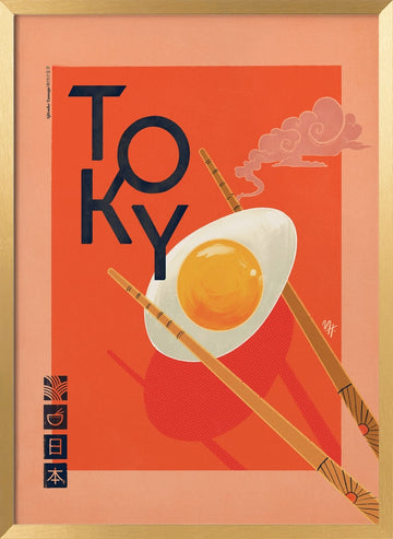 Tokyo Ramen Egg | Poster - Gold Frame Interior