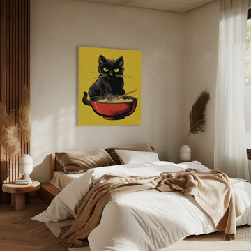 Black Cat Ramen Bowl | Canvas - Room Interior 2