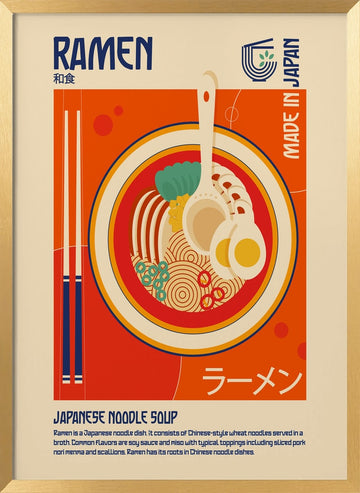 Classic Japanese Ramen | Poster - Gold Frame Interior